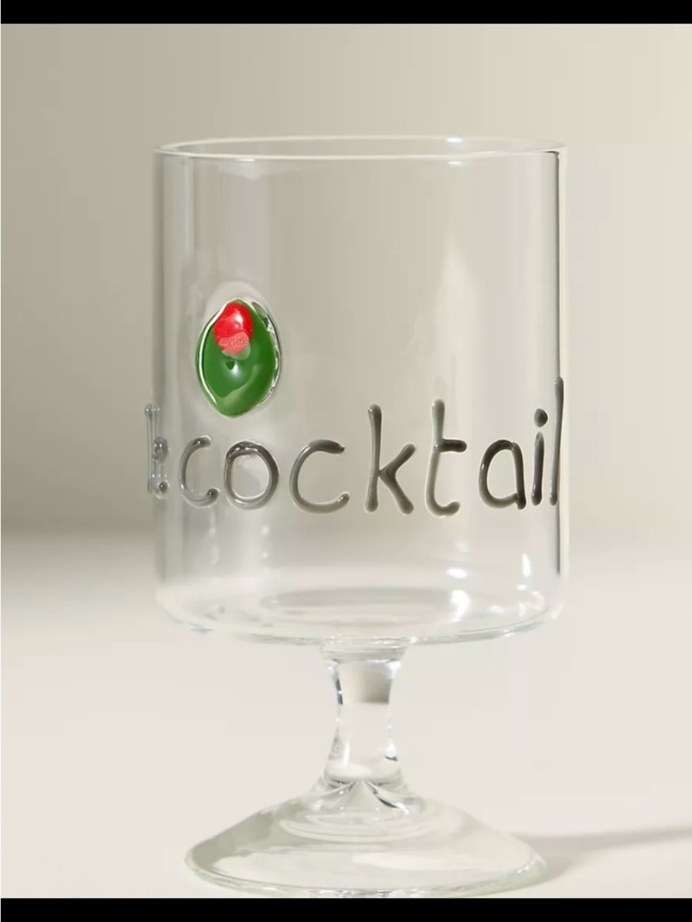 Anthropologie Word Play Stem Drinking Glass